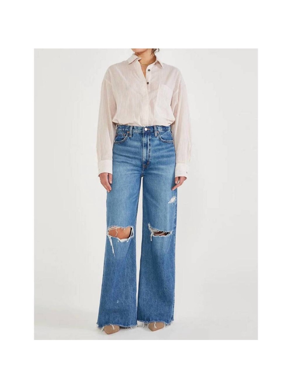 ETICA devon wide leg in everglades size 24 NWOT distressed